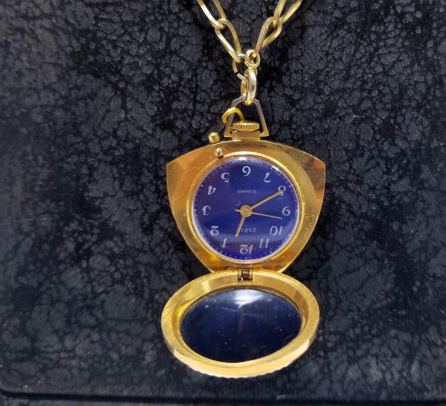 SOVYET RUSYA YAPIMI ALTIN KAPLAMA KURMALI KOLYE SAAT