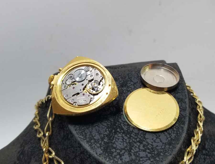 SOVYET RUSYA YAPIMI ALTIN KAPLAMA KURMALI KOLYE SAAT