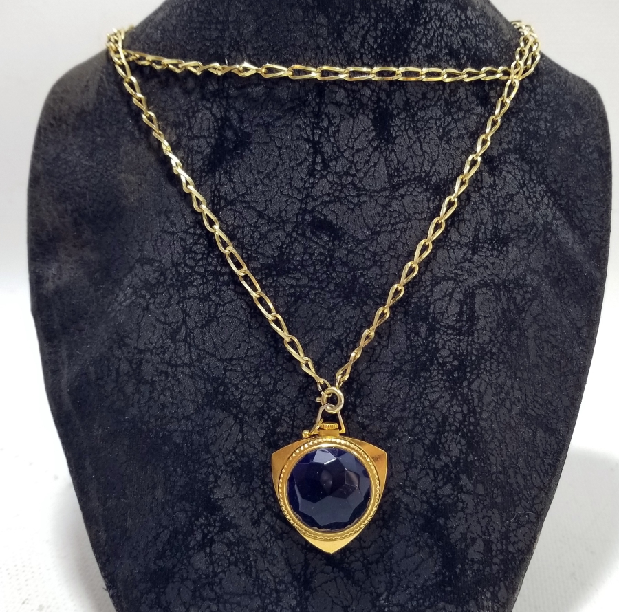 SOVYET RUSYA YAPIMI ALTIN KAPLAMA KURMALI KOLYE SAAT