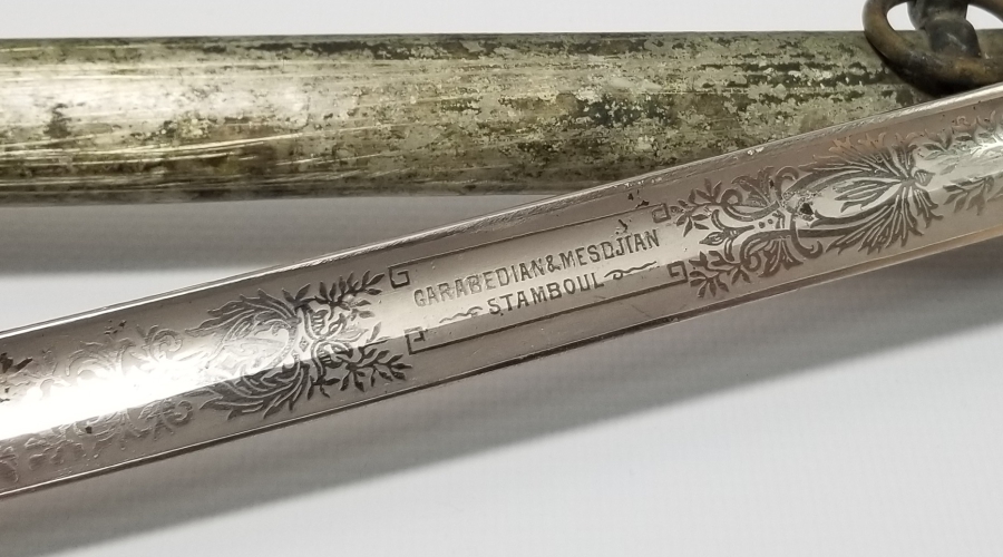 GARABEDIAN VE MESCİYAN USTA YAPIMI OSMANLI DÖNEMİ SUBAY KILICI