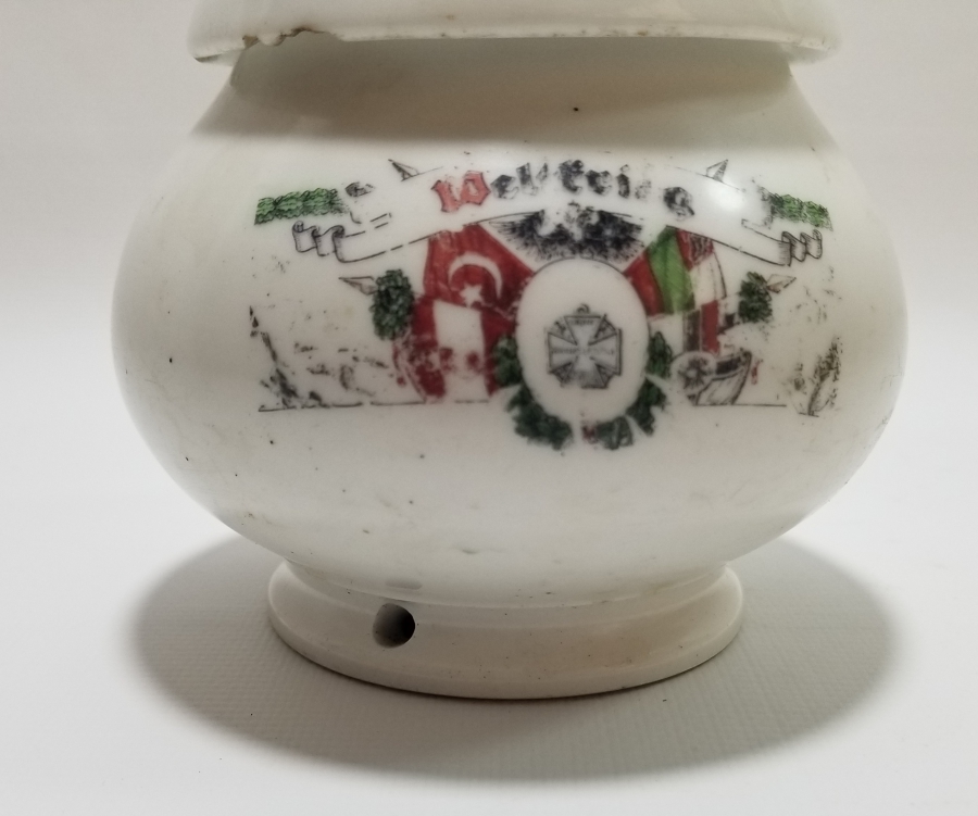 1. DÜNYA SAVAŞI DÖNEMİ ÜÇLÜ İTTİFAK KAPAKLI PORSELEN MACUNLUK