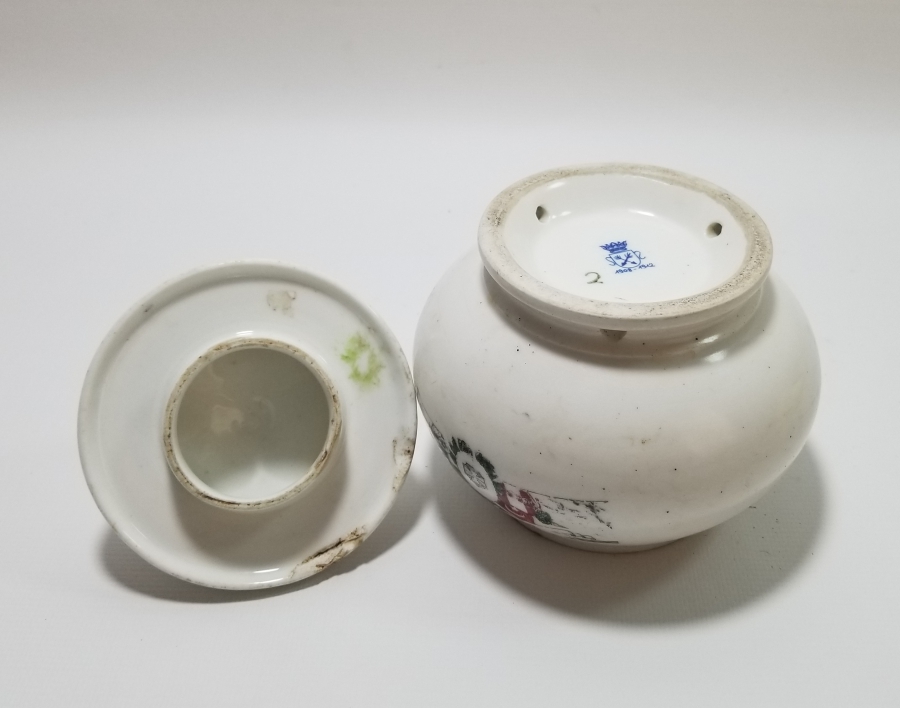 1. DÜNYA SAVAŞI DÖNEMİ ÜÇLÜ İTTİFAK KAPAKLI PORSELEN MACUNLUK