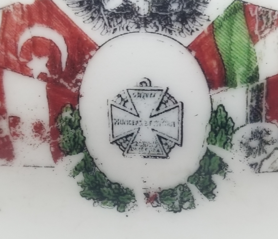 1. DÜNYA SAVAŞI DÖNEMİ ÜÇLÜ İTTİFAK KAPAKLI PORSELEN MACUNLUK