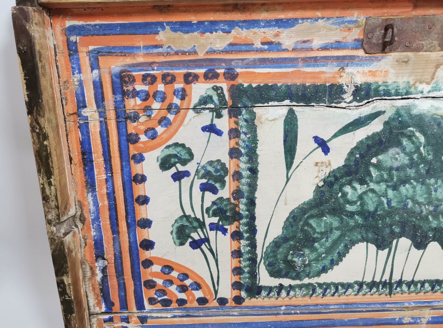 OSMANLI DÖNEMİ EL BOYAMA SANDIK KAPAĞI