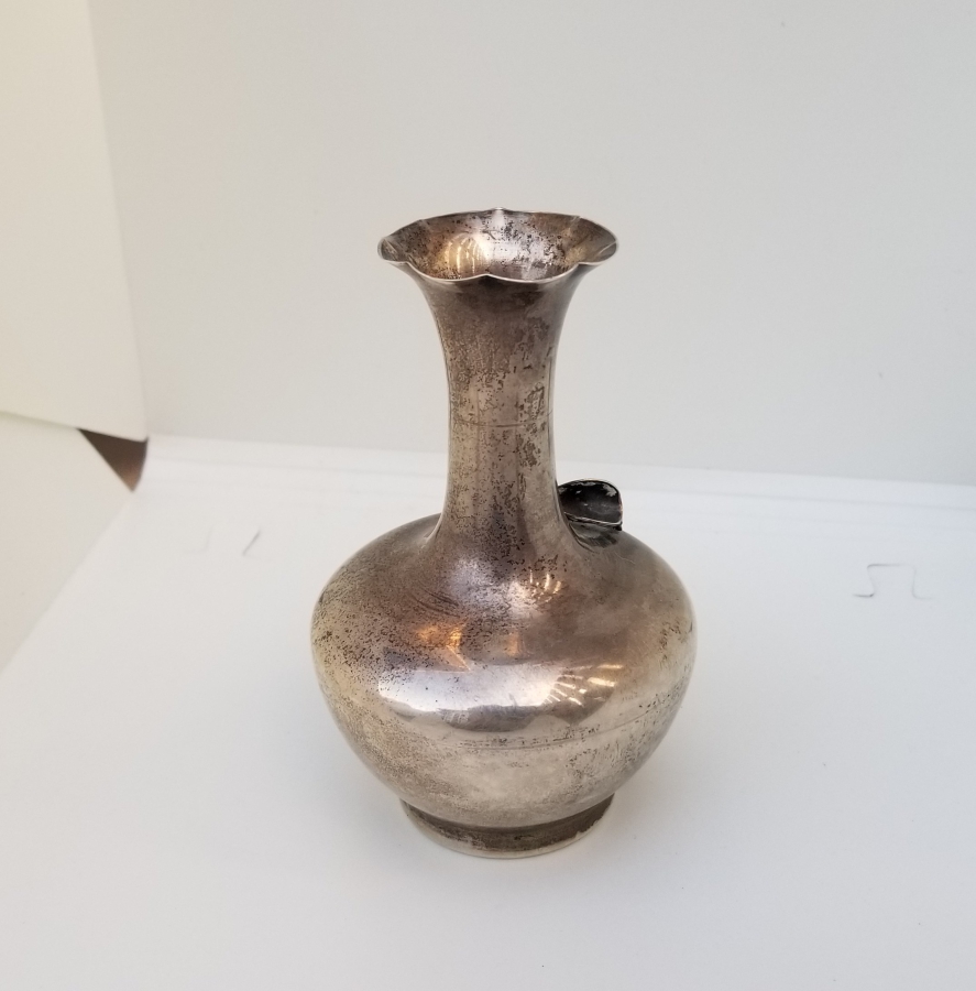KABARTMA İŞÇİLİKLİ ANTİKA GÜMÜŞ VAZO - LALEDAN