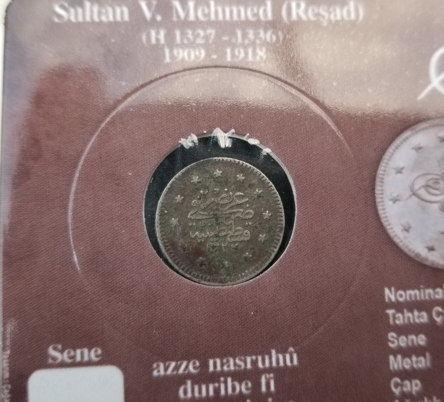 SULTAN MEHMET REŞAD HAN DÖNEMİ GÜMÜŞ 1 KURUŞ MECİDİYE - NADİR
