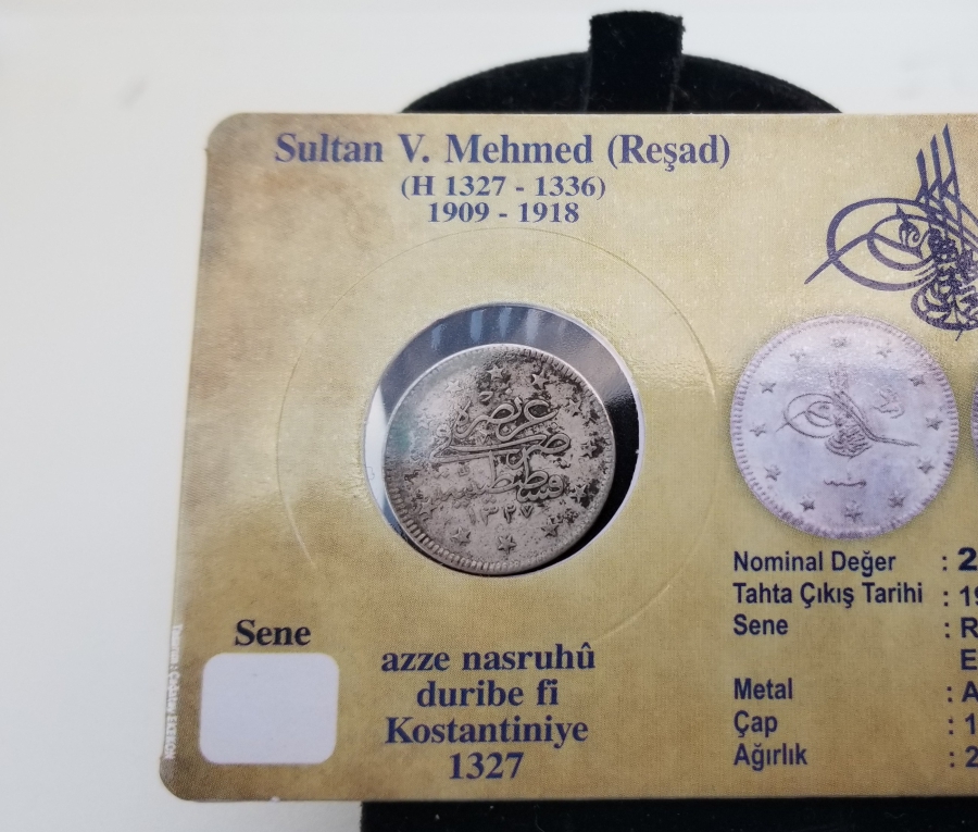 SULTAN MEHMET REŞAT HAN DÖNEMİ GÜMÜŞ 2 KURUŞ MECİDİYE