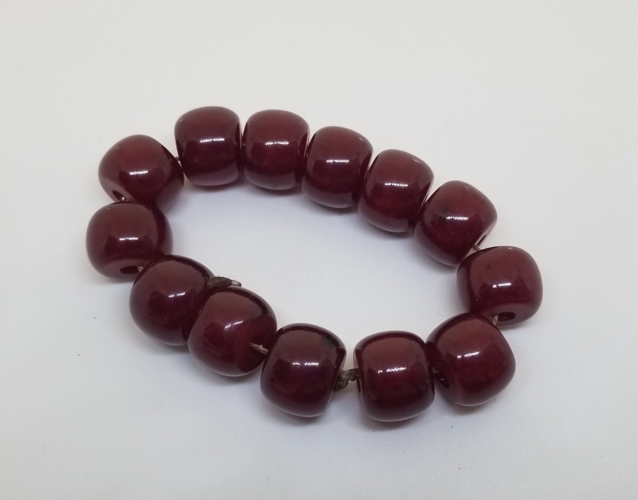 OSMANLI DÖNEMİ İÇLERİ HARELİ SIKMA KEHRİBAR TESPİH TANELERİ