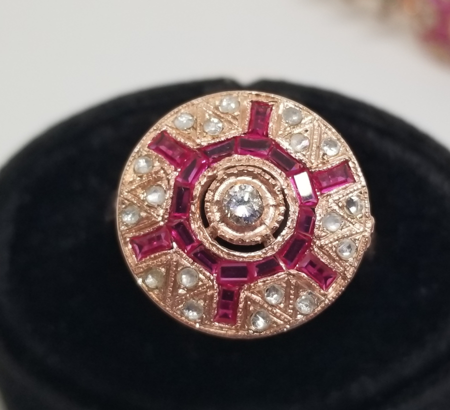 YAKUT - ELMAS VE PIRLANTA TAŞLI ÖZEL YAPIM BİLEKLİK - YÜZÜK TAKIMI