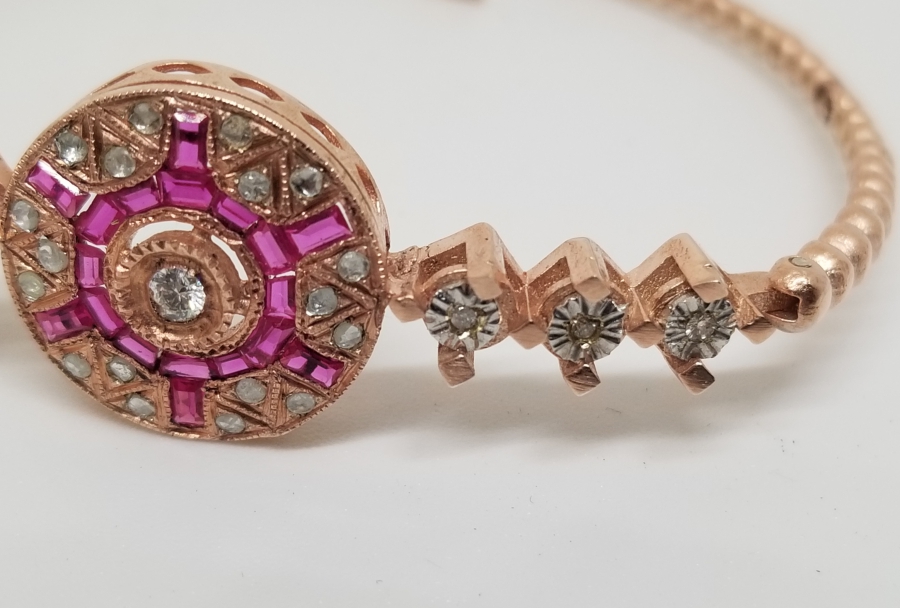 YAKUT - ELMAS VE PIRLANTA TAŞLI ÖZEL YAPIM BİLEKLİK - YÜZÜK TAKIMI