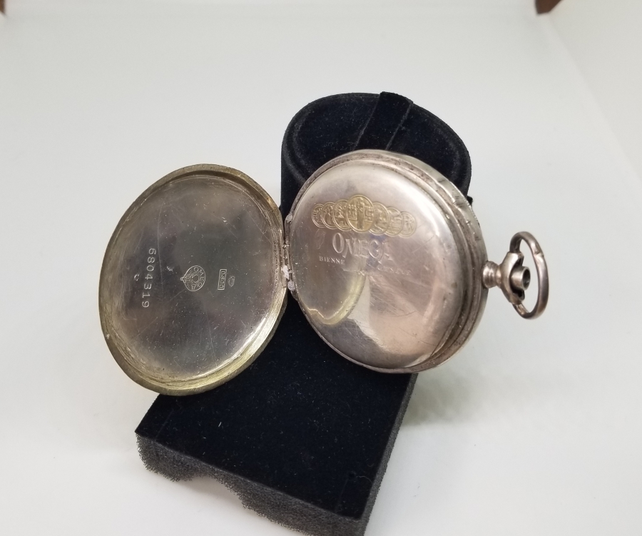 ANTİKA GÜMÜŞ OMEGA CEP SAATİ KASASI