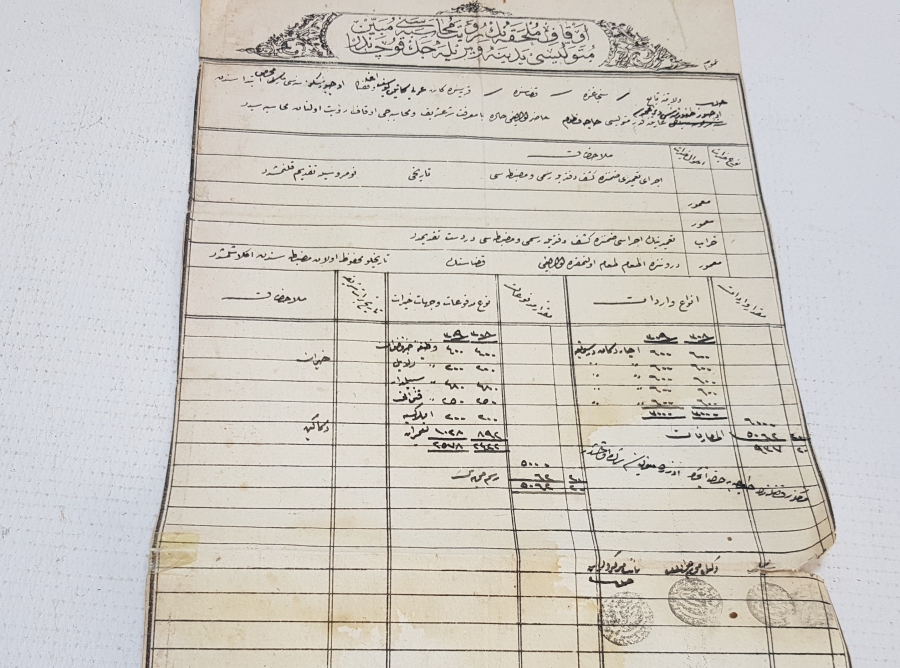 OSMANLI DÖNEMİ BÜYÜK BOY EVKAF MAKBUZ