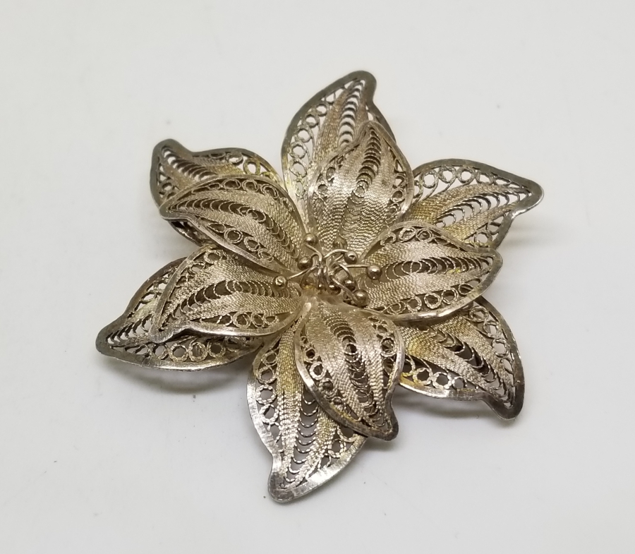 TELKARİ İŞÇİLİKLİ GÜMÜŞ BROŞ