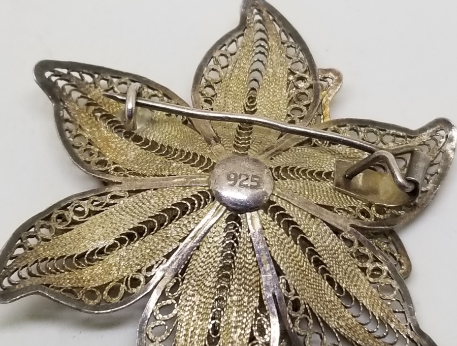 TELKARİ İŞÇİLİKLİ GÜMÜŞ BROŞ