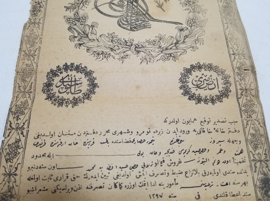 ABDÜLHAMİD HAN DÖNEMİ NADİR TİPTE SENED-İ HAKANİ