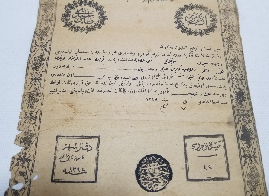 ABDÜLHAMİD HAN DÖNEMİ NADİR TİPTE SENED-İ HAKANİ