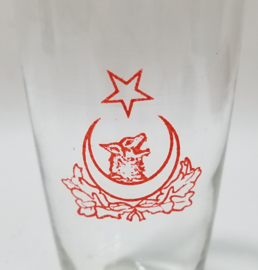 CUMHURİYET BAŞLARI ÇOK NADİR ÜZERİ BOZKURT VE AY YILDIZLI BARDAK