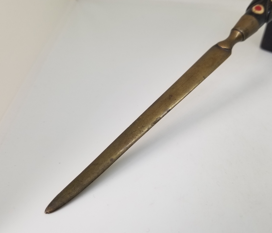 BOYNUZ ÜZERİ KEMİK ÇAKMA İŞÇİLİKLİ OSMANLI DÖNEMİ ZARF AÇACAĞI