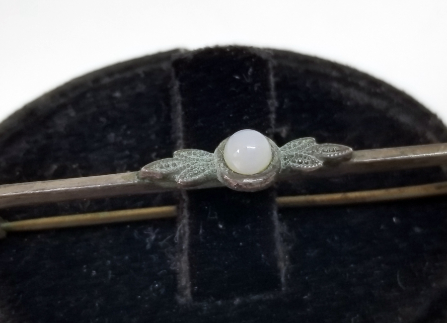 ÖZEL YAPIM ANTİKA AY TAŞI BROŞ