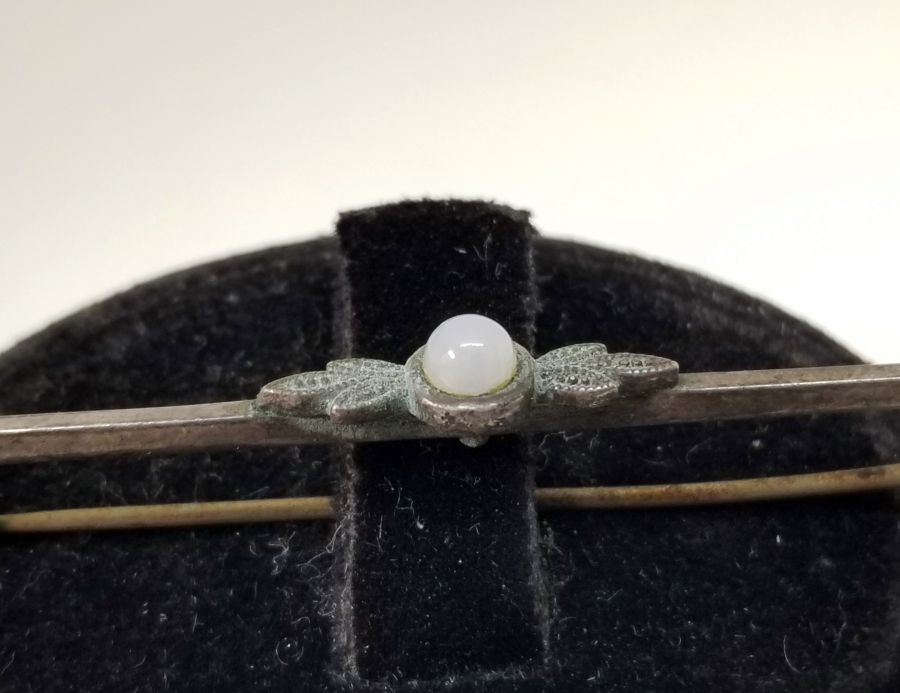 ÖZEL YAPIM ANTİKA AY TAŞI BROŞ