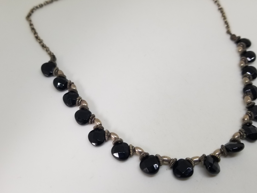 GRANAT TAŞLI ÖZEL YAPIM GÜMÜŞ GERDANLIK