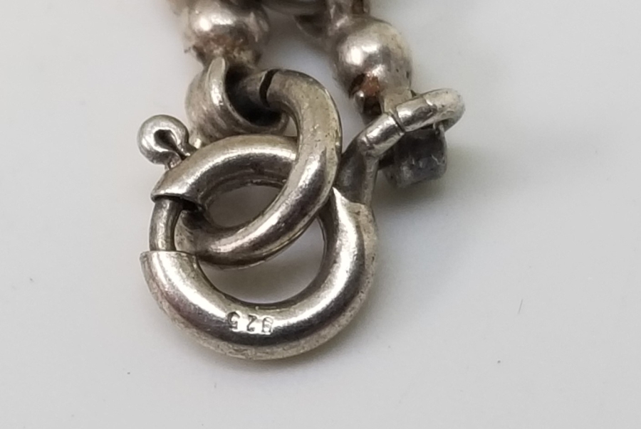 GRANAT TAŞLI ÖZEL YAPIM GÜMÜŞ GERDANLIK