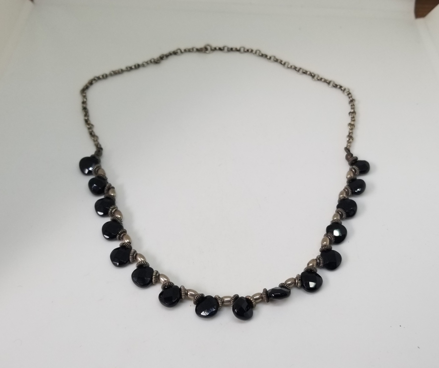 GRANAT TAŞLI ÖZEL YAPIM GÜMÜŞ GERDANLIK