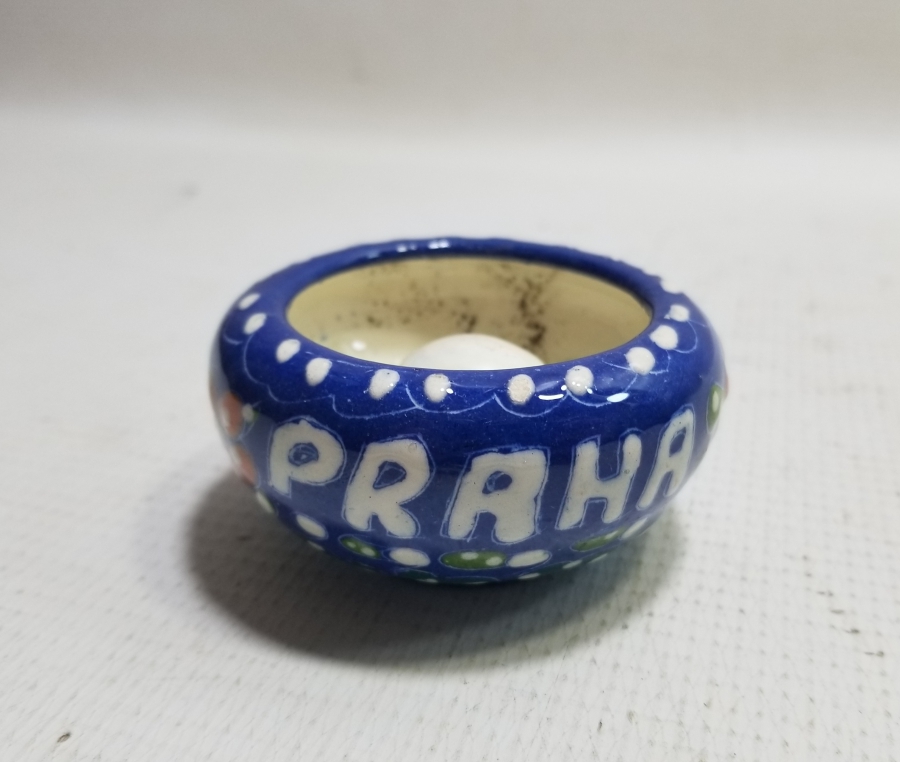 PRAG HATIRASI EL BOYAMA İŞÇİLİKLİ ÇİNİ KASE