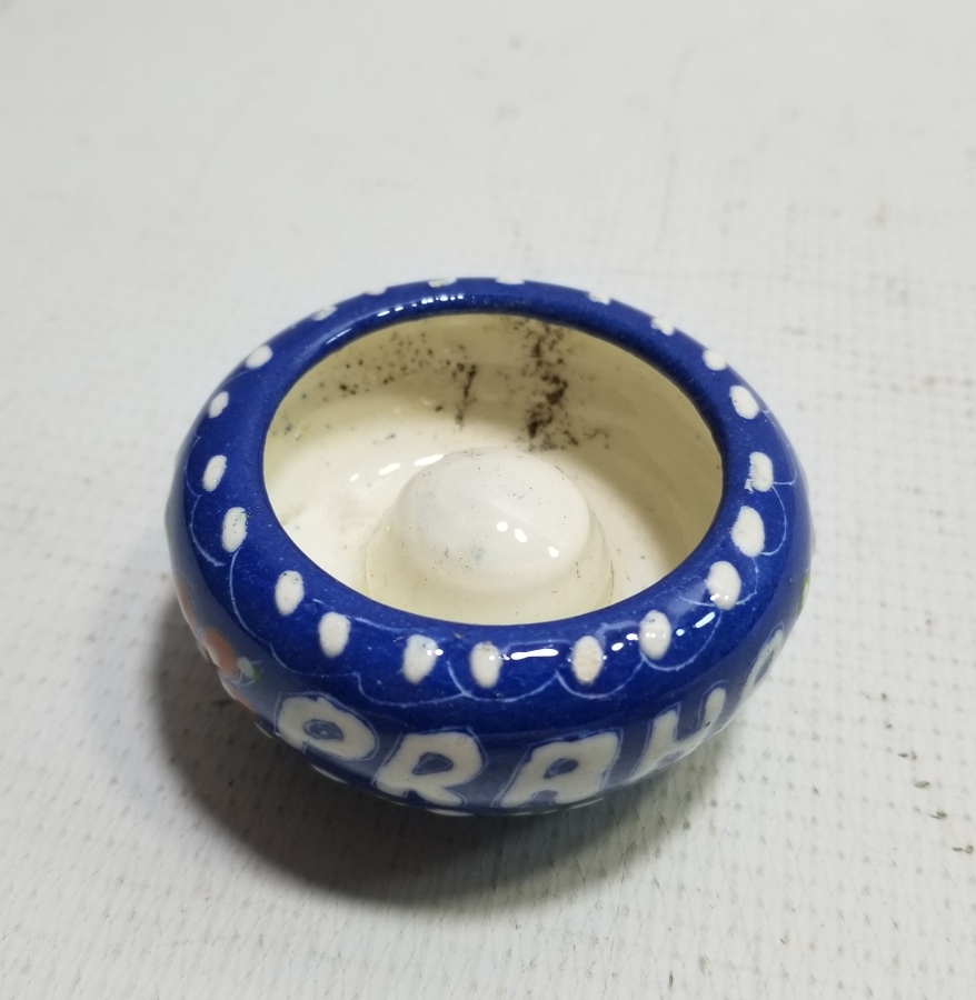 PRAG HATIRASI EL BOYAMA İŞÇİLİKLİ ÇİNİ KASE