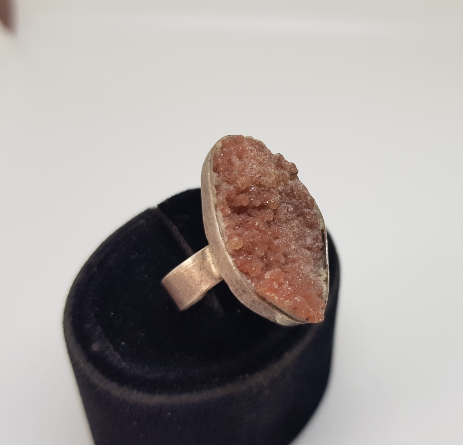 ÜZERİ DOĞAL AMETİST TAŞLI ÖZEL YAPIM ANTİKA GÜMÜŞ YÜZÜK