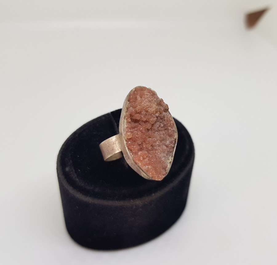 ÜZERİ DOĞAL AMETİST TAŞLI ÖZEL YAPIM ANTİKA GÜMÜŞ YÜZÜK