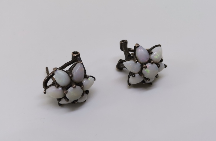 OPAL TAŞLI ÖZEL YAPIM GÜMÜŞ KÜPE