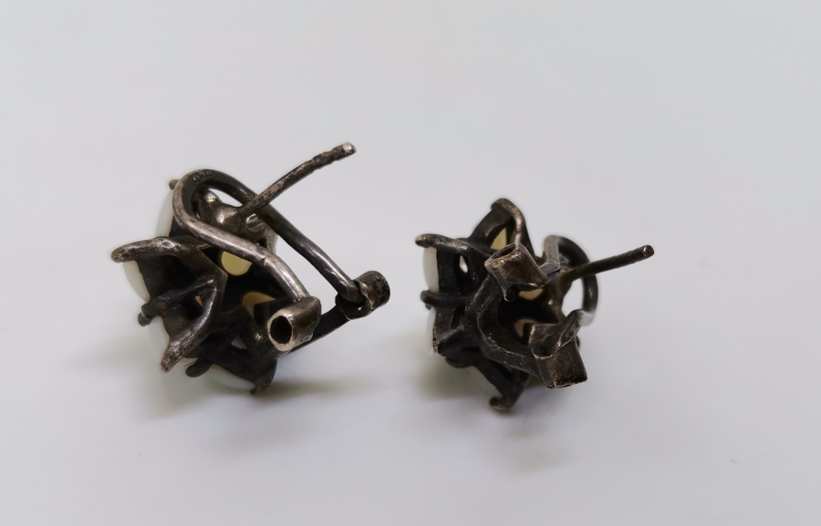 OPAL TAŞLI ÖZEL YAPIM GÜMÜŞ KÜPE