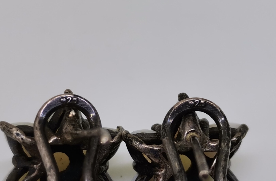 OPAL TAŞLI ÖZEL YAPIM GÜMÜŞ KÜPE