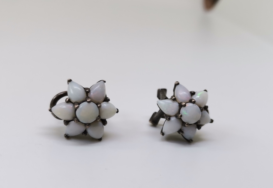 OPAL TAŞLI ÖZEL YAPIM GÜMÜŞ KÜPE