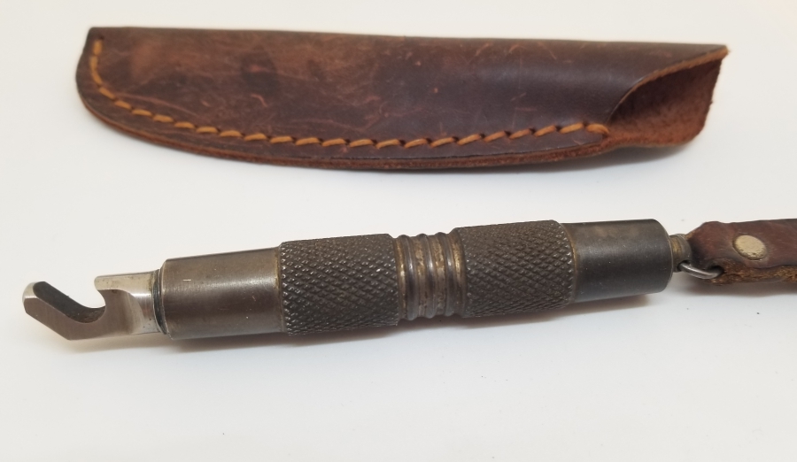 ORİJİNAL DERİ KILIFINDA ANTİKA KAMPÇI BIÇAĞI