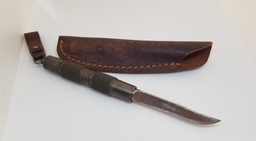 ORİJİNAL DERİ KILIFINDA ANTİKA KAMPÇI BIÇAĞI