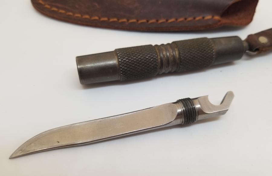 ORİJİNAL DERİ KILIFINDA ANTİKA KAMPÇI BIÇAĞI