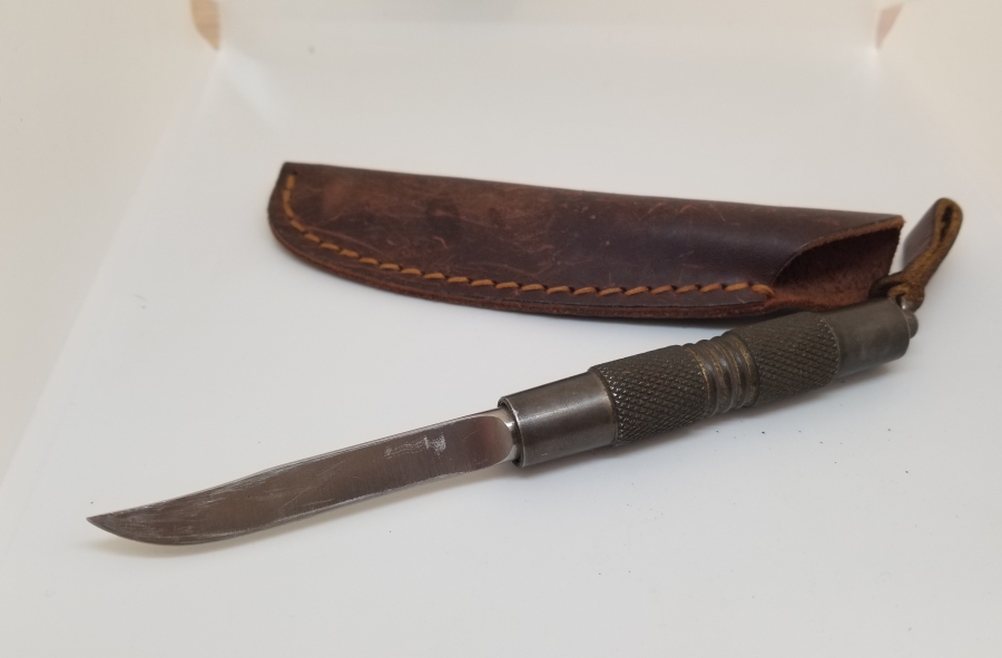 ORİJİNAL DERİ KILIFINDA ANTİKA KAMPÇI BIÇAĞI