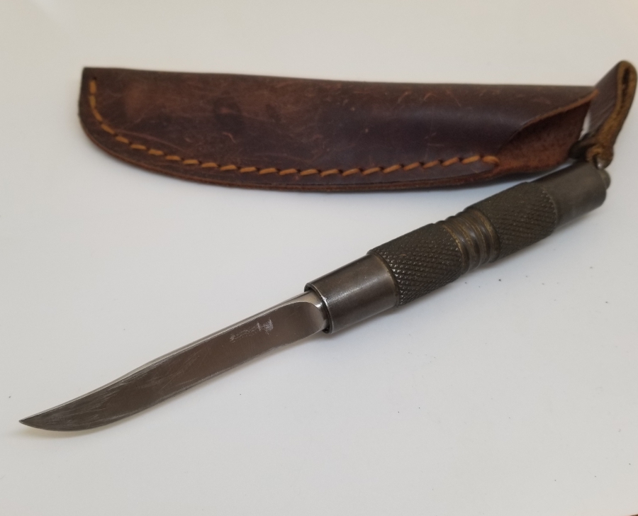 ORİJİNAL DERİ KILIFINDA ANTİKA KAMPÇI BIÇAĞI