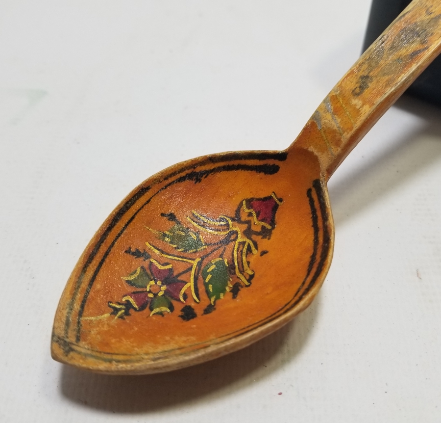 EL BOYAMA ANTİKA TAHTA KAŞIK