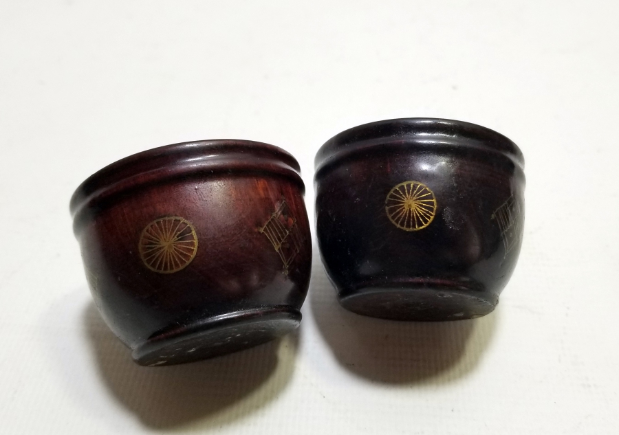 OSMANLI DÖNEMİ AFYON İŞİ ALTIN ÇAKMA İŞÇİLİKLİ ÇİFT ZEMZEM FİNCANI