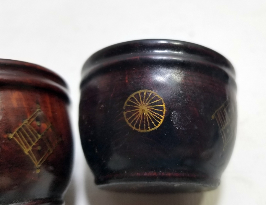 OSMANLI DÖNEMİ AFYON İŞİ ALTIN ÇAKMA İŞÇİLİKLİ ÇİFT ZEMZEM FİNCANI