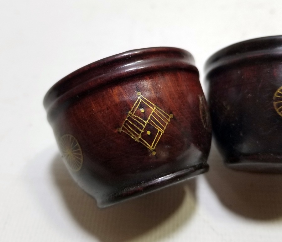 OSMANLI DÖNEMİ AFYON İŞİ ALTIN ÇAKMA İŞÇİLİKLİ ÇİFT ZEMZEM FİNCANI