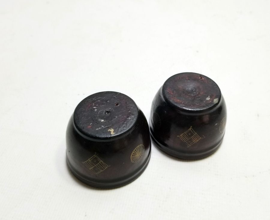 OSMANLI DÖNEMİ AFYON İŞİ ALTIN ÇAKMA İŞÇİLİKLİ ÇİFT ZEMZEM FİNCANI