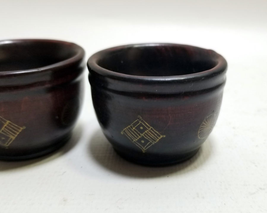 OSMANLI DÖNEMİ AFYON İŞİ ALTIN ÇAKMA İŞÇİLİKLİ ÇİFT ZEMZEM FİNCANI