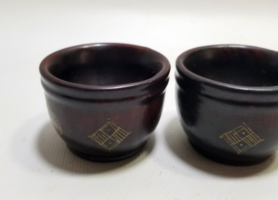 OSMANLI DÖNEMİ AFYON İŞİ ALTIN ÇAKMA İŞÇİLİKLİ ÇİFT ZEMZEM FİNCANI