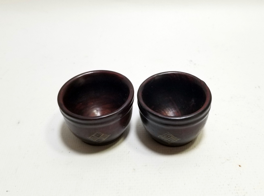 OSMANLI DÖNEMİ AFYON İŞİ ALTIN ÇAKMA İŞÇİLİKLİ ÇİFT ZEMZEM FİNCANI