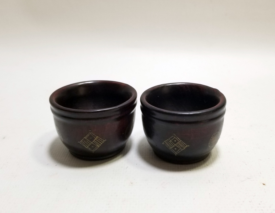 OSMANLI DÖNEMİ AFYON İŞİ ALTIN ÇAKMA İŞÇİLİKLİ ÇİFT ZEMZEM FİNCANI