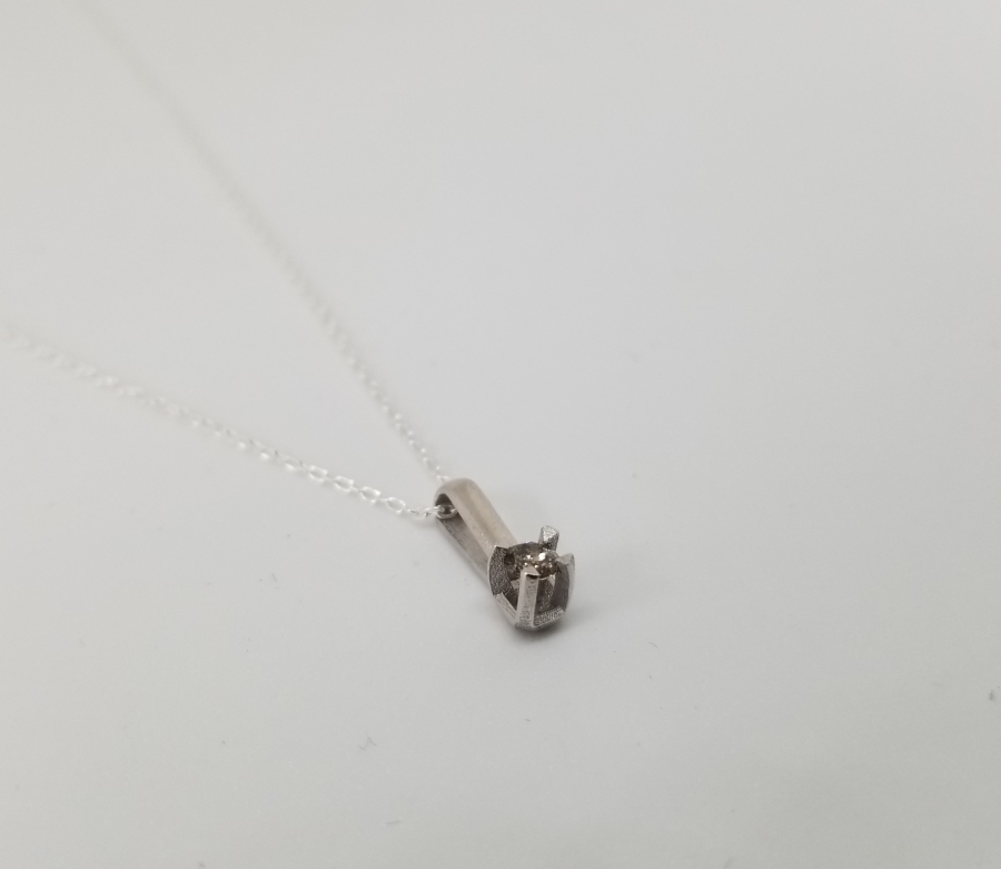 PIRLANTA TAŞLI ÖZEL YAPIM GÜMÜŞ KOLYE